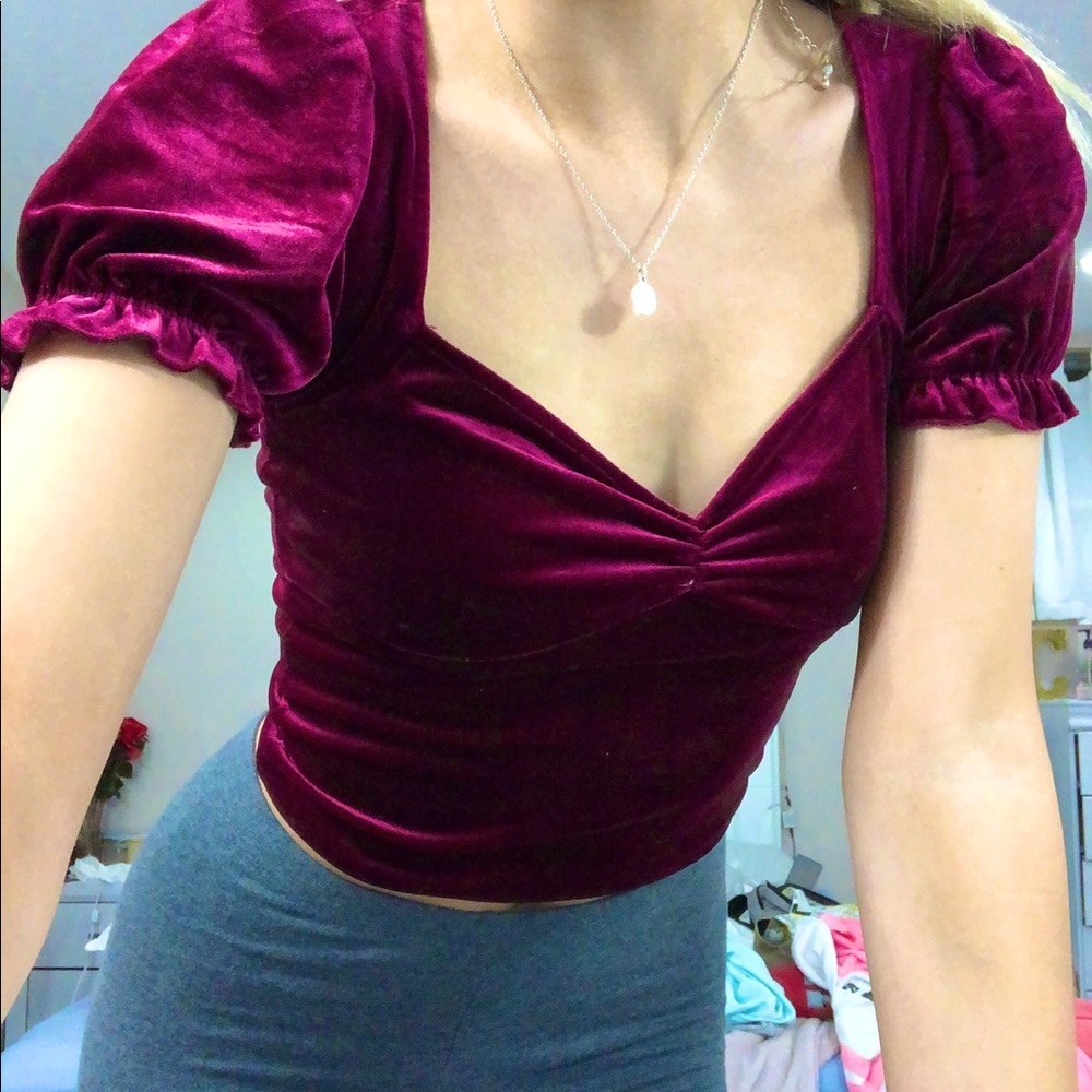 Velvet crop top